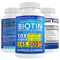 Biotin, Collagen & Keratin with Folate – Hair Growth Vitamins for Women & Men (60 Caps)
