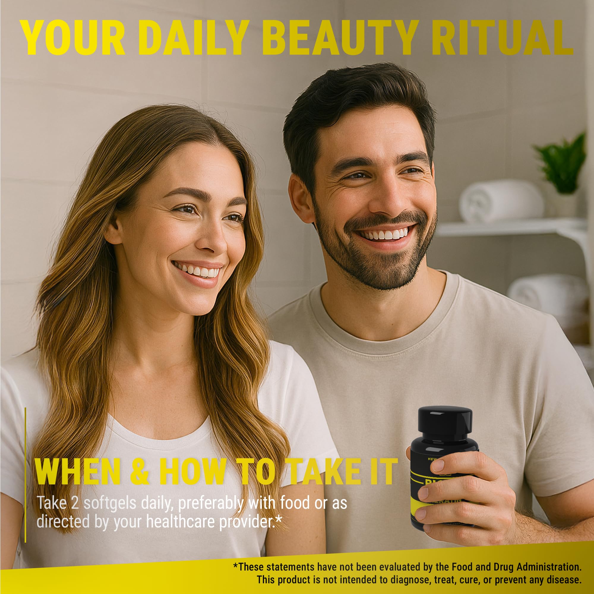 Biotin 10000mcg with Collagen, Keratin & Pumpkin Seed Oil – Hair, Skin & Nails Support | For Women & Men