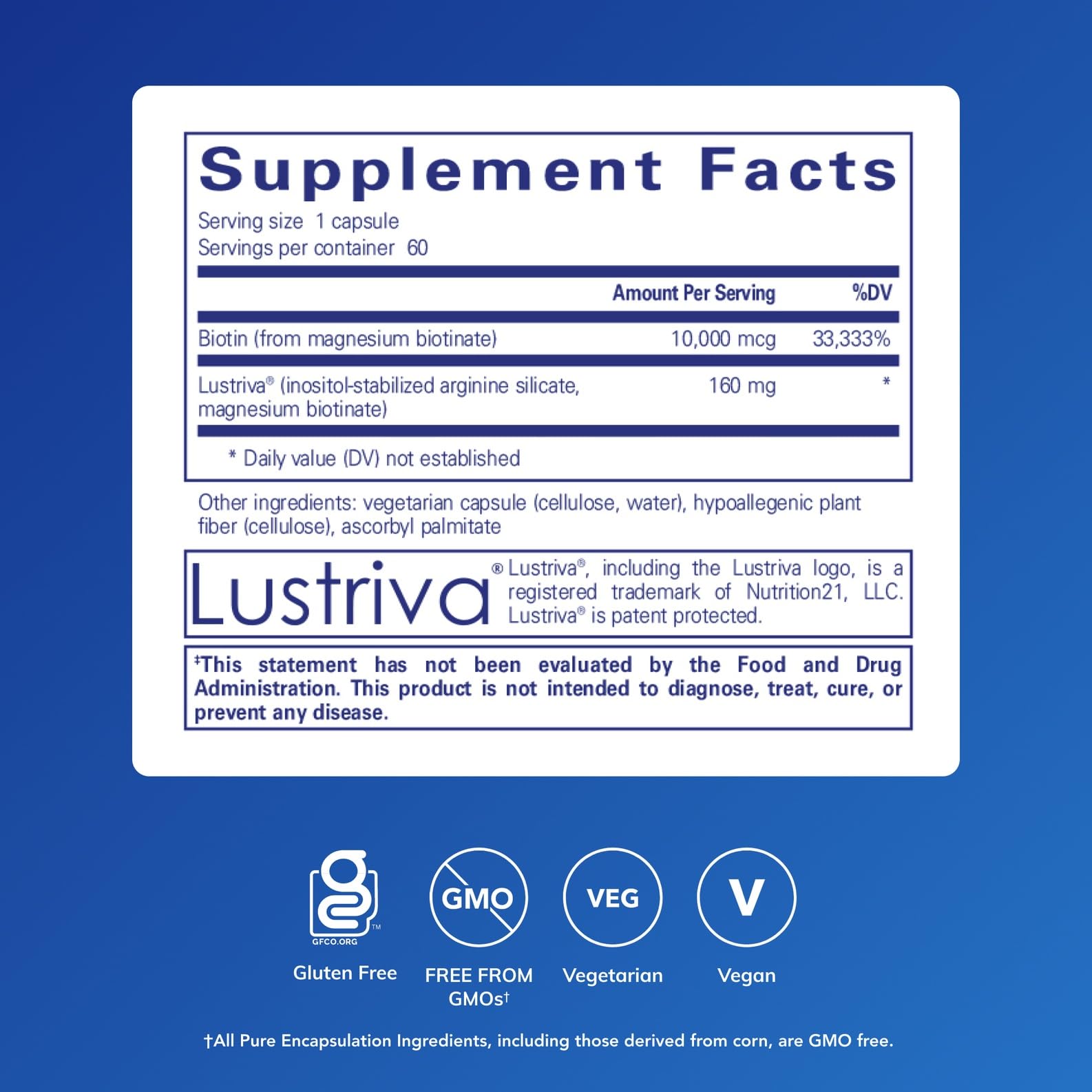 Pure Encapsulations Biotin Complex Hair & Skin | 60 Capsules