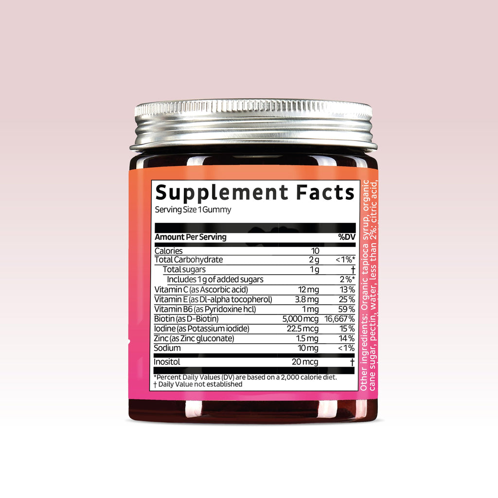 Biotin Gummies for Hair, Skin & Nails – 5,000 mcg Vegan Vitamins (30 Gummies)