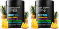 Biotin Gummies with Collagen & Vitamin D3 for Hair, Skin & Nails – Pineapple (Pack of 2)
