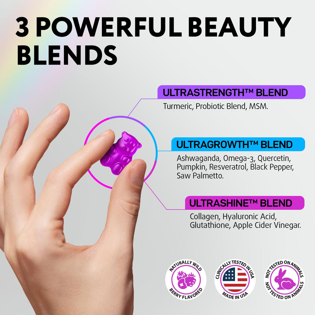 Biotin Gummies for Hair, Skin & Nails – Hair Growth Vitamins (60 Gummies)