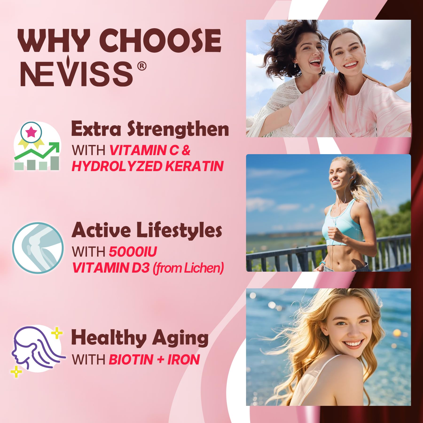 Hydrolyzed Collagen Gummies with Vitamin D3 & Biotin – Multi-Type I II III V X, Sugar Free, 60ct