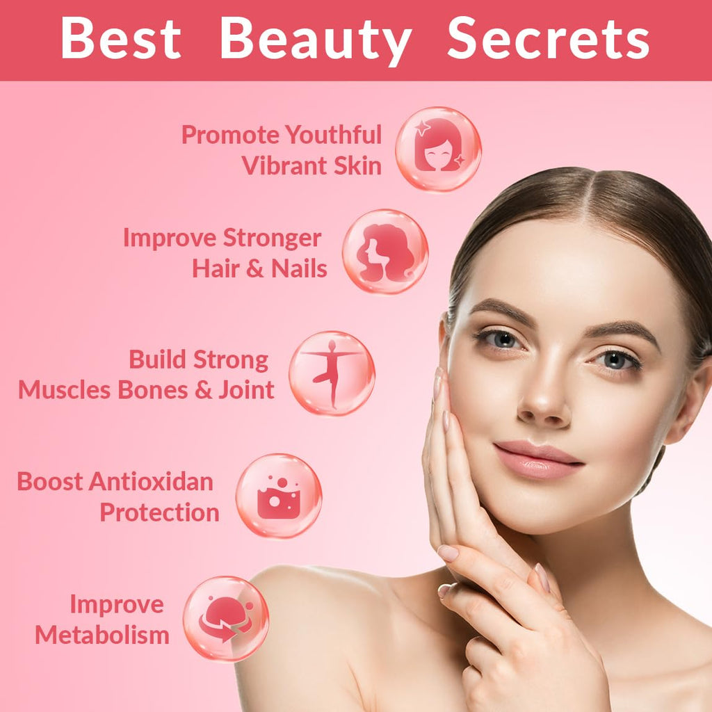 Sugar Free Collagen Gummies for Women – Multi-Collagen I II III V X + Biotin & Vitamins