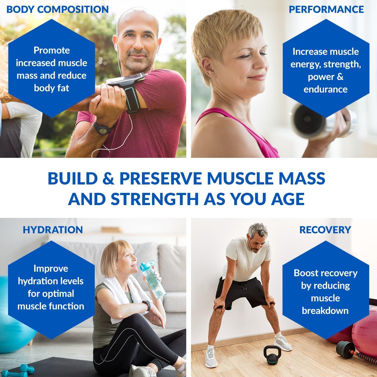 BioTrust Ageless Muscle Builder - Creatine HMB Powder with Vitamin D3 & Betaine | Build & Preserve Muscle Mass Naturally Declining with Age - Fruit Punch, 60 Servings