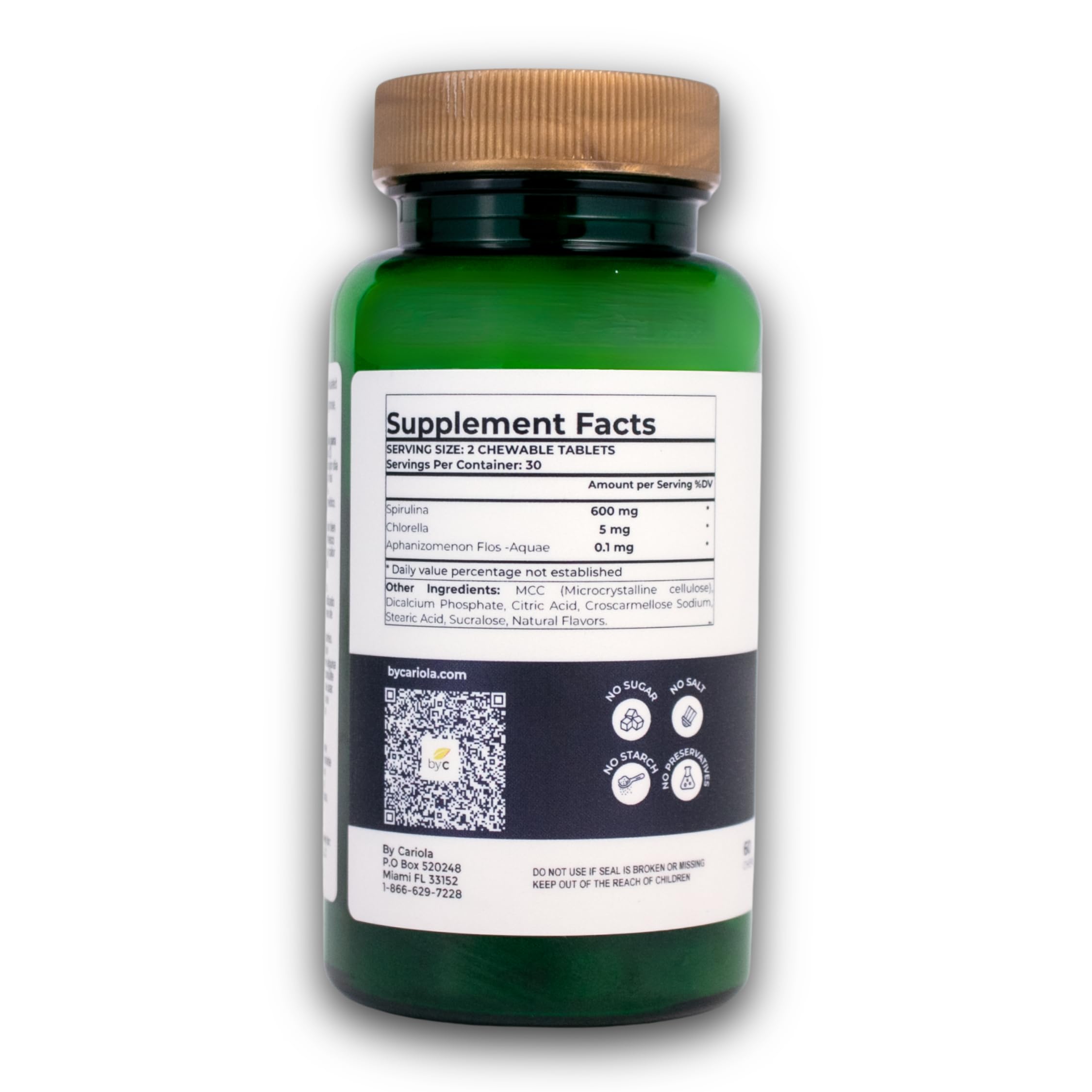 Bioxtron Natural Stem Cell Supplement Chewables – Spirulina, Chlorella, AFA | Energy, Immune & Joint Support | 60 Tablets (30 Servings)