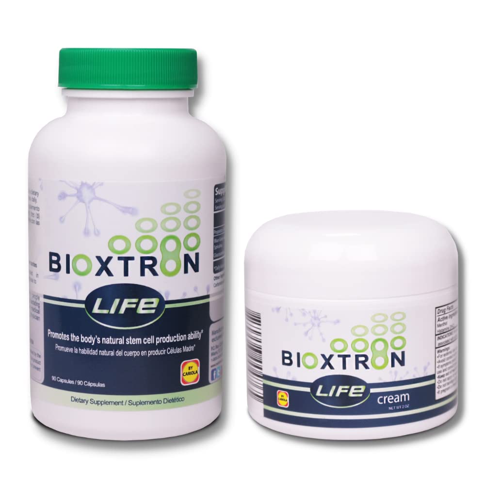 Bioxtron Life AFA Stem Cell Supplement – Joint Support, Immune System & Energy (90 Caps + Cream 2 oz)