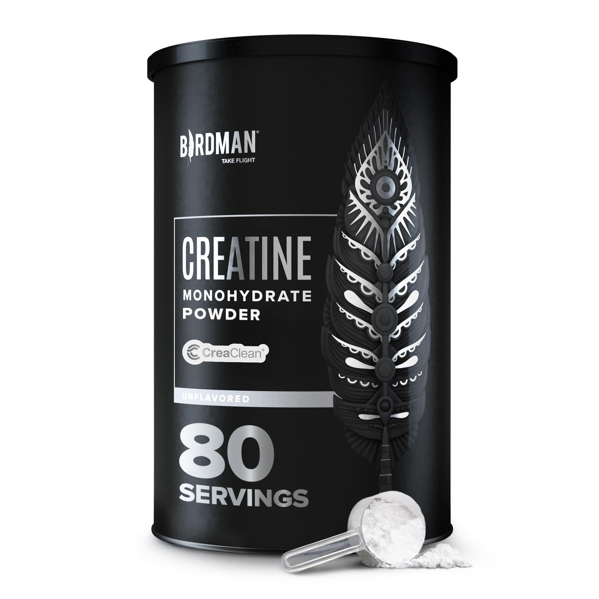 BIRDMAN Micronized Creatine Monohydrate Powder – 80 Servings (5g) | Vegan, Gluten Free, Sugar Free | 0.8 lb