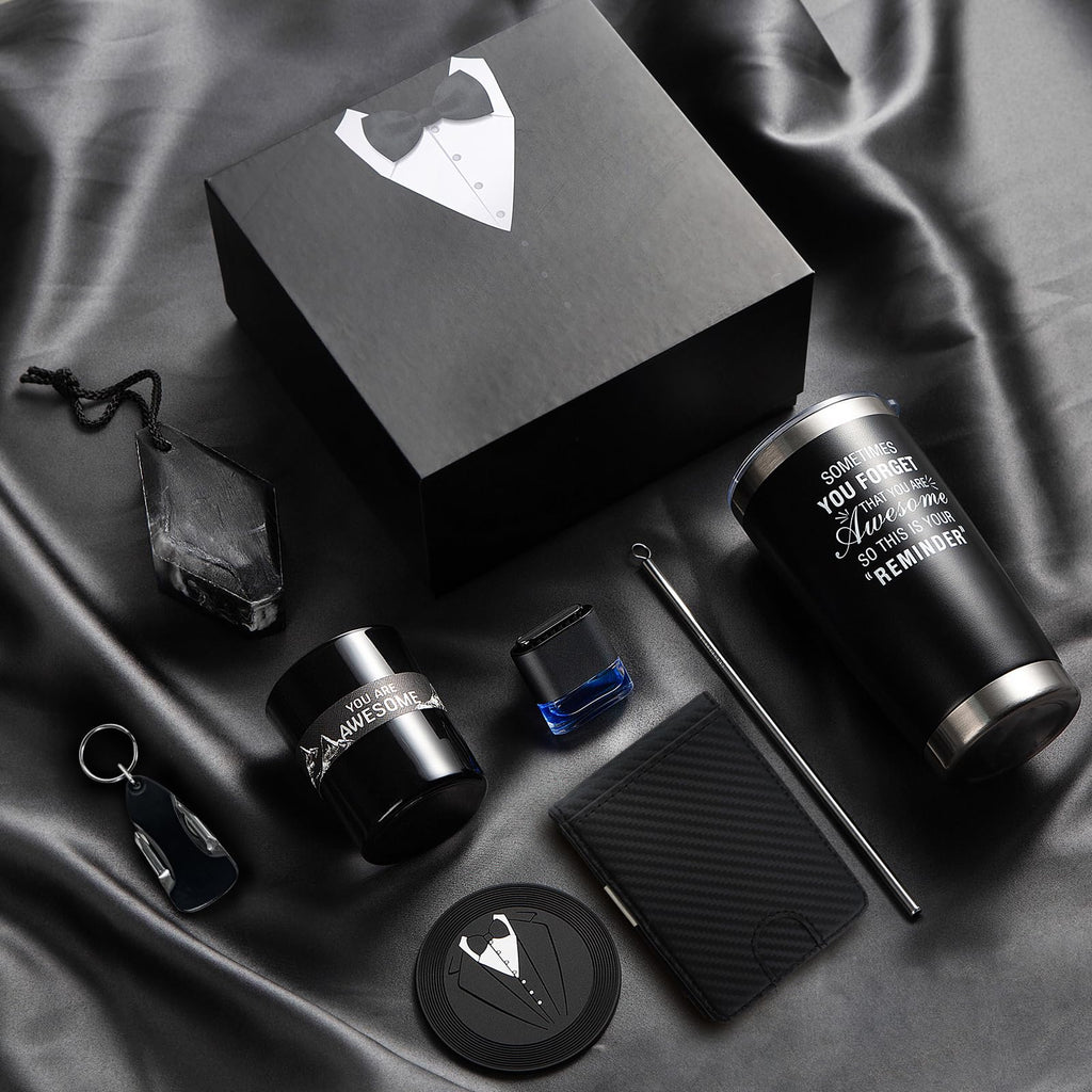 Birthday Gifts for Men Who Have Everything | 8-Piece Premium Gift Basket for Him