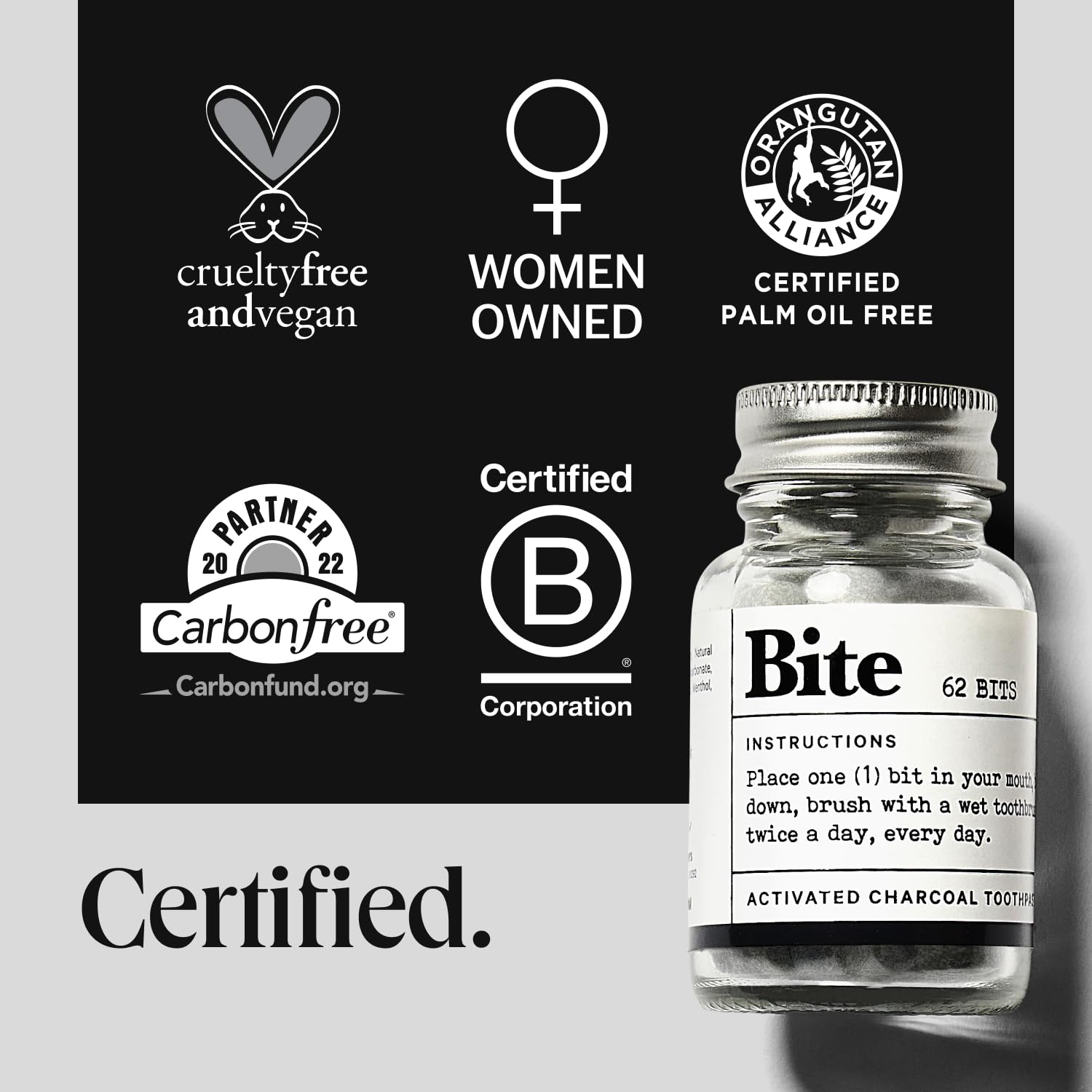 Bite Whitening Toothpaste Tablets – Nano Hydroxyapatite & Xylitol