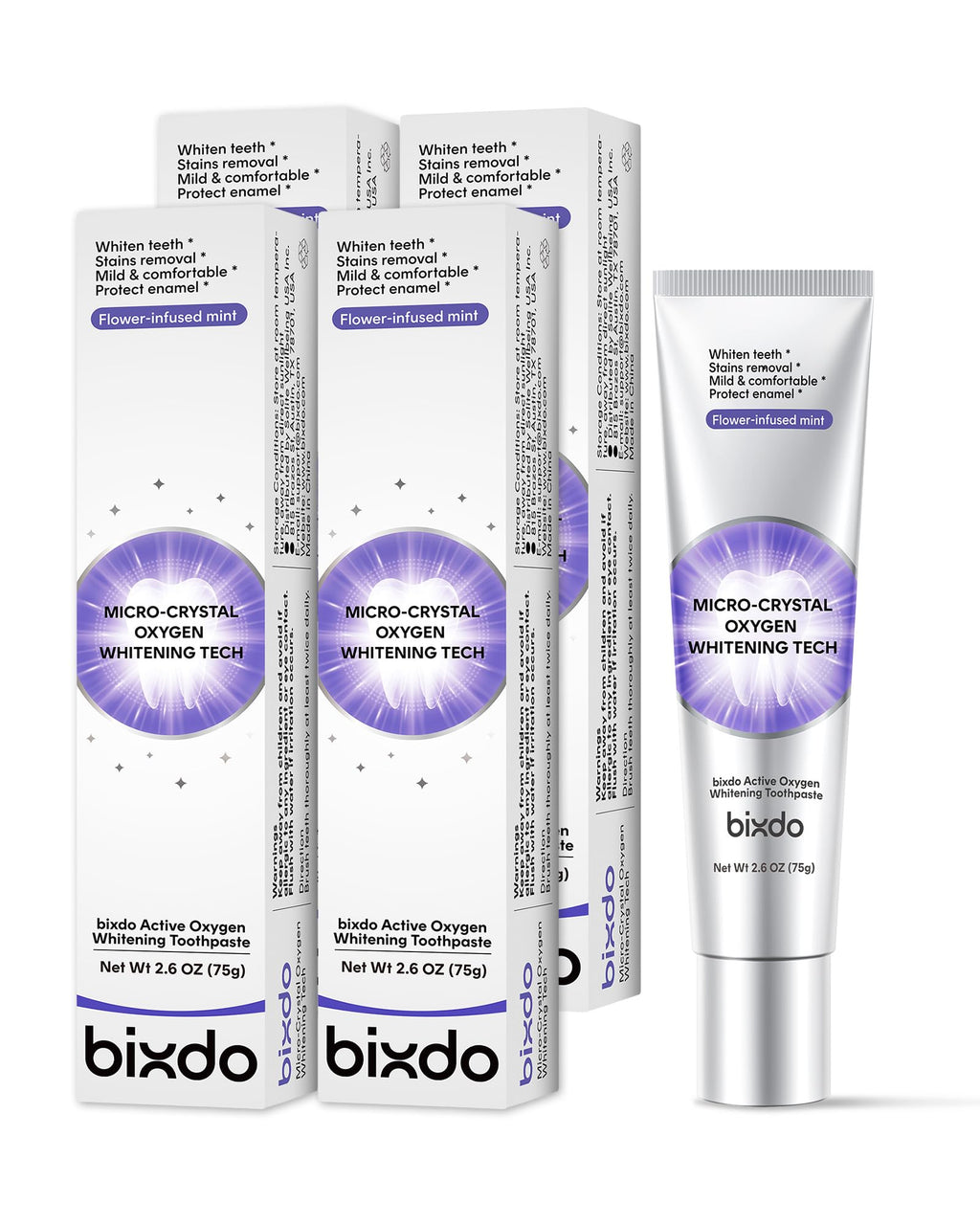 bixdo Pap Teeth Whitening Toothpaste - Hydroxyapatite Enamel Repair, Fluoride-Free, 28-Day Whitening