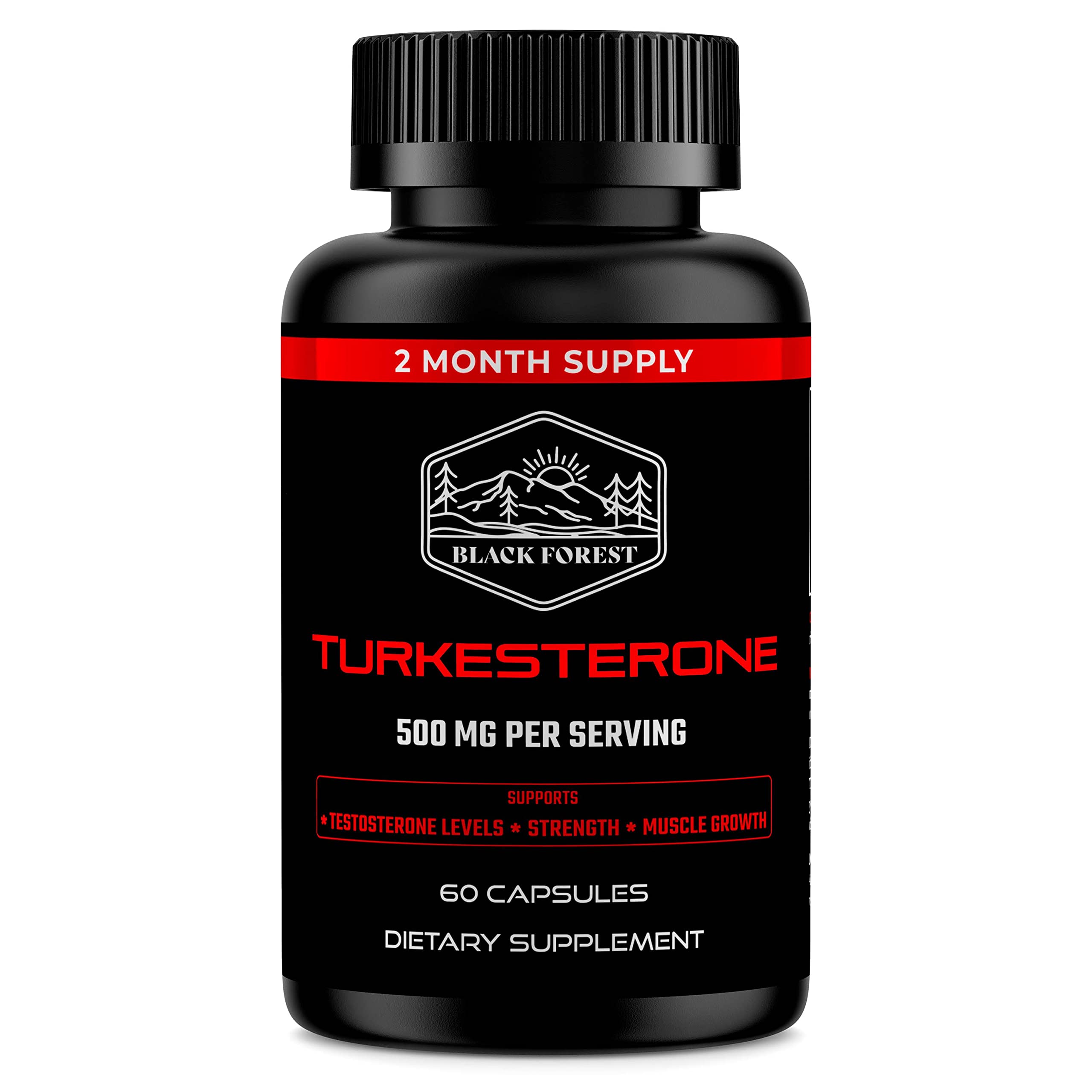 Black Forest Turkesterone 500mg Capsule – 2 Months Supply | Pure 95% Ajuga Turkestanica Extract