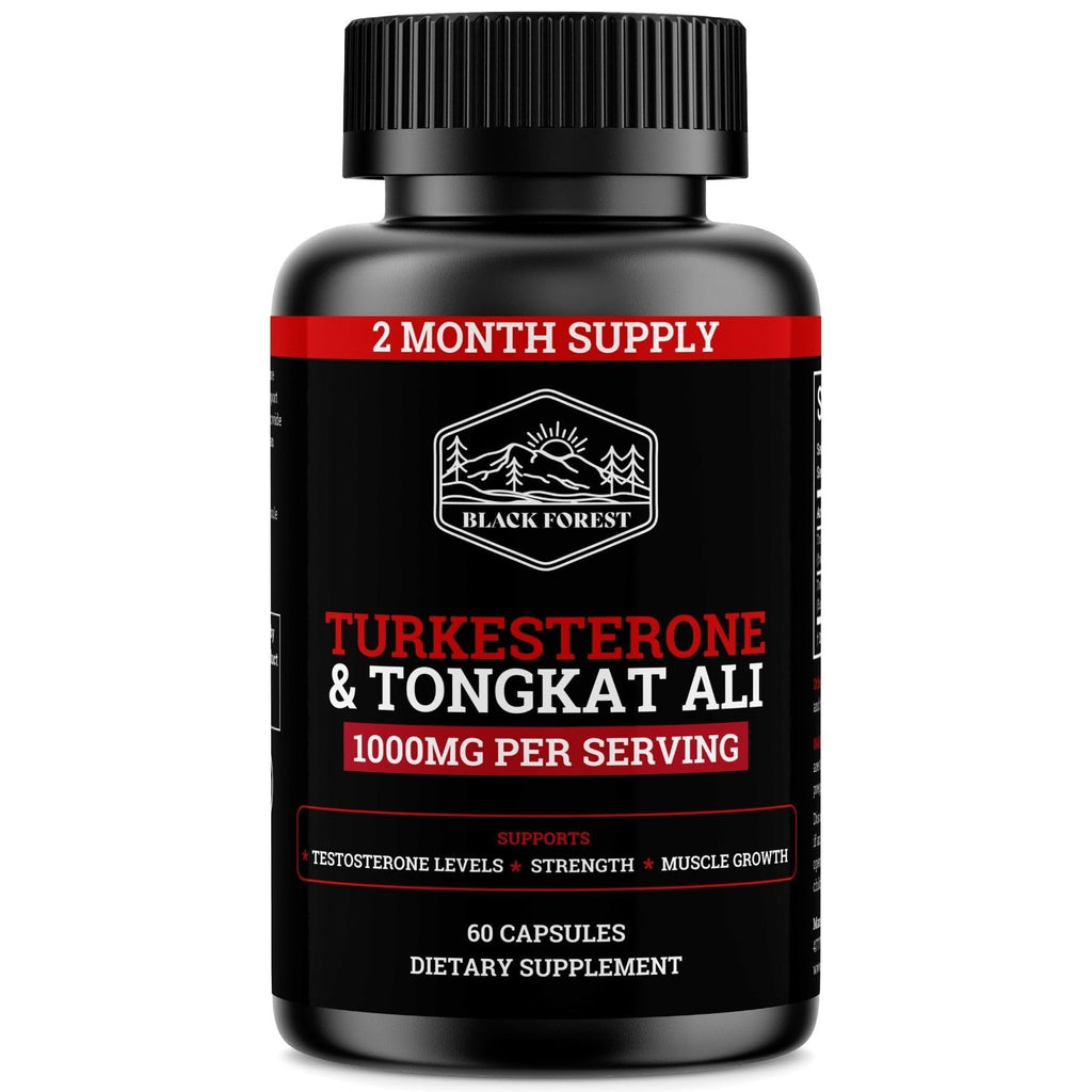 Black Forest Turkesterone Tongkat Ali Supplement 1000mg per Serving | Strength & Energy for Men
