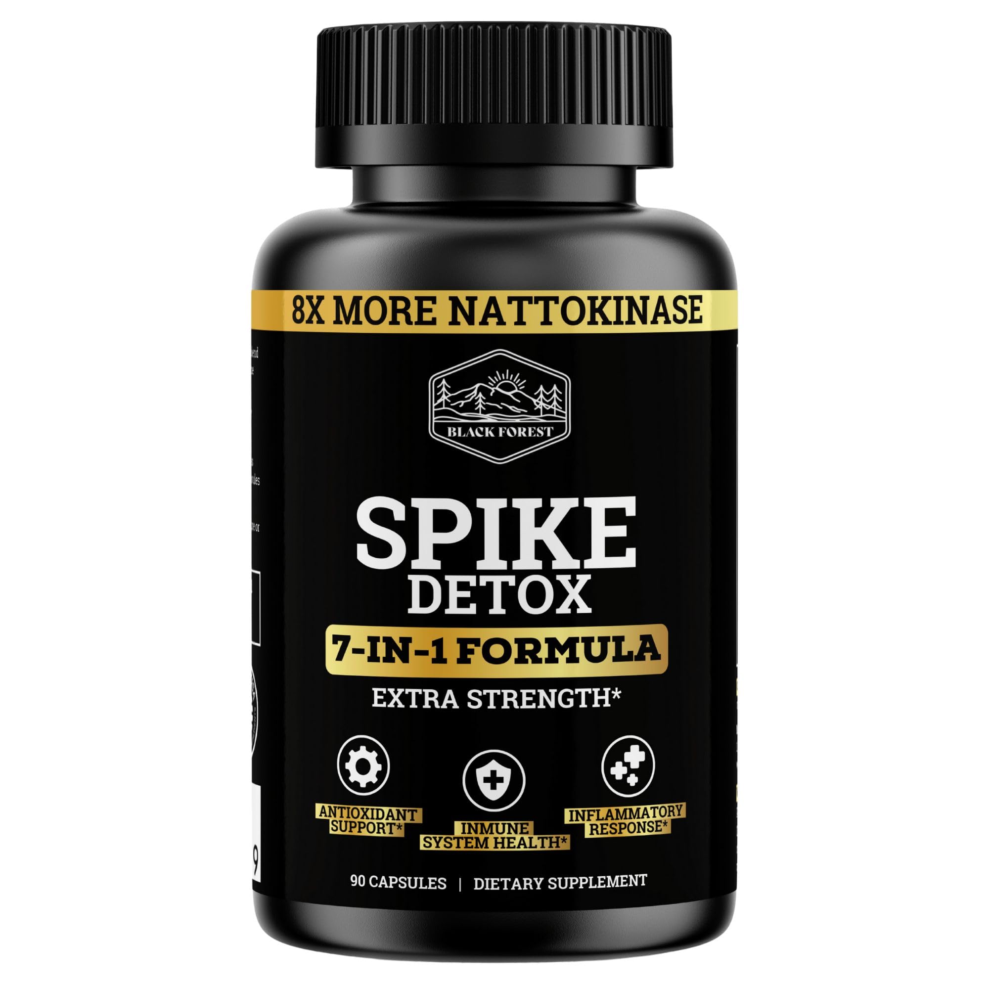 Black Forest The Ultimate Spike Detox: 8X Nattokinase, 7-In-1 Wellness Capsules (NAC, Quercetin, Zinc, Bromelain)