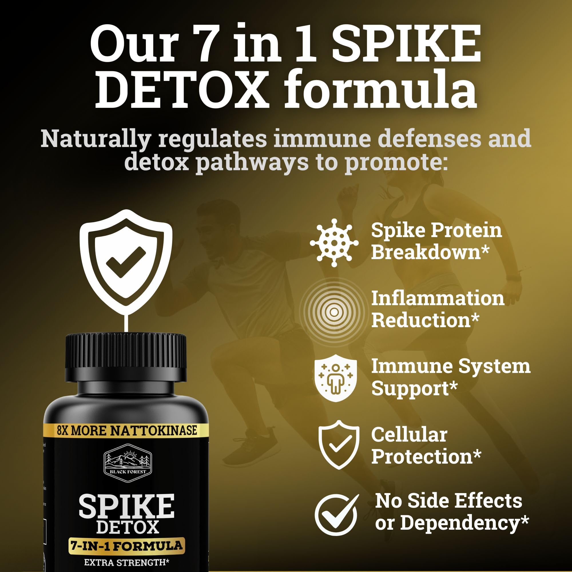 Black Forest The Ultimate Spike Detox: 8X Nattokinase, 7-In-1 Wellness Capsules (NAC, Quercetin, Zinc, Bromelain)