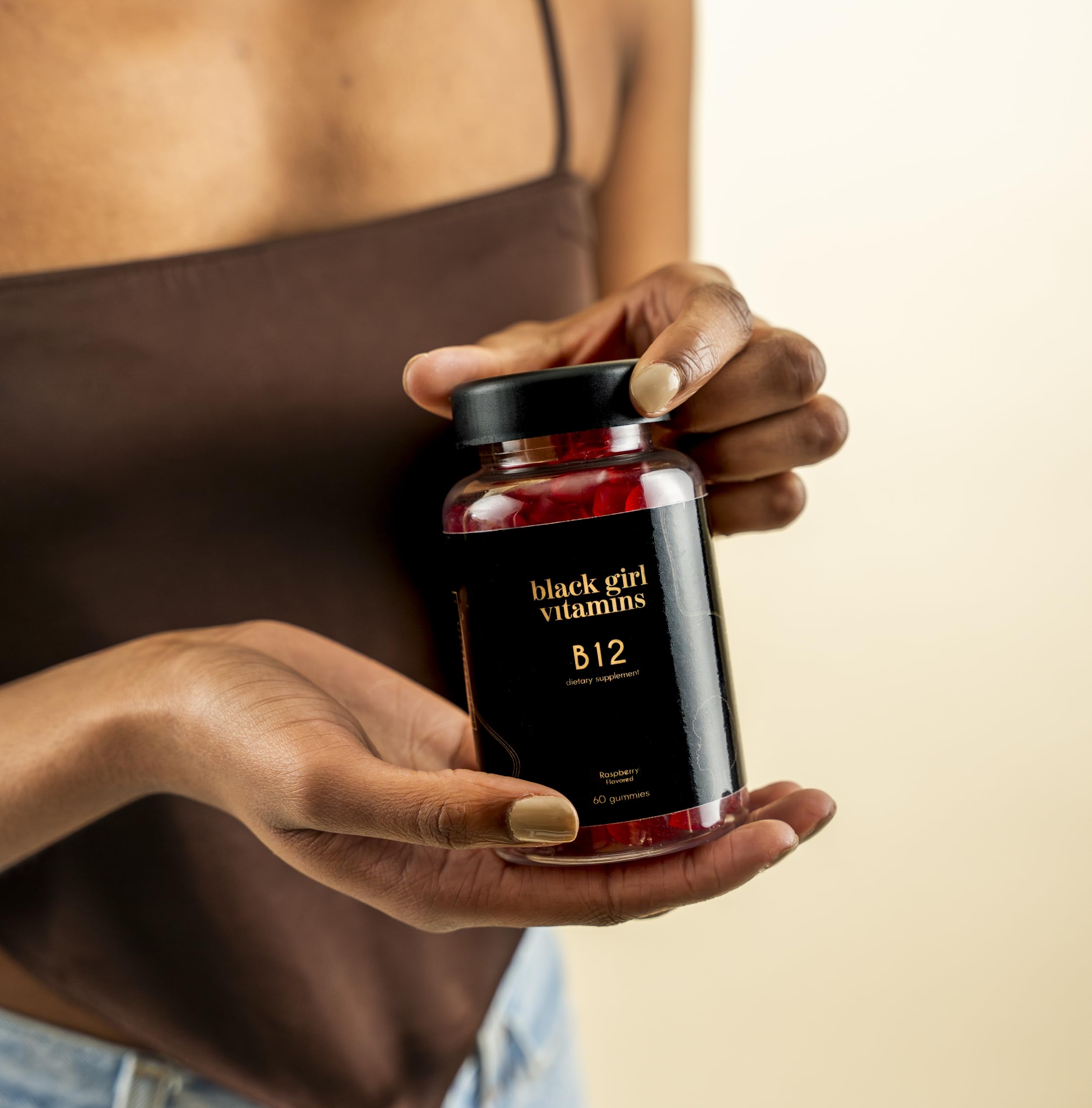 Black Girl Vitamins B12 Gummies 1000 mcg (Cyancobalamin) | Halal, Gluten-Free - 60ct