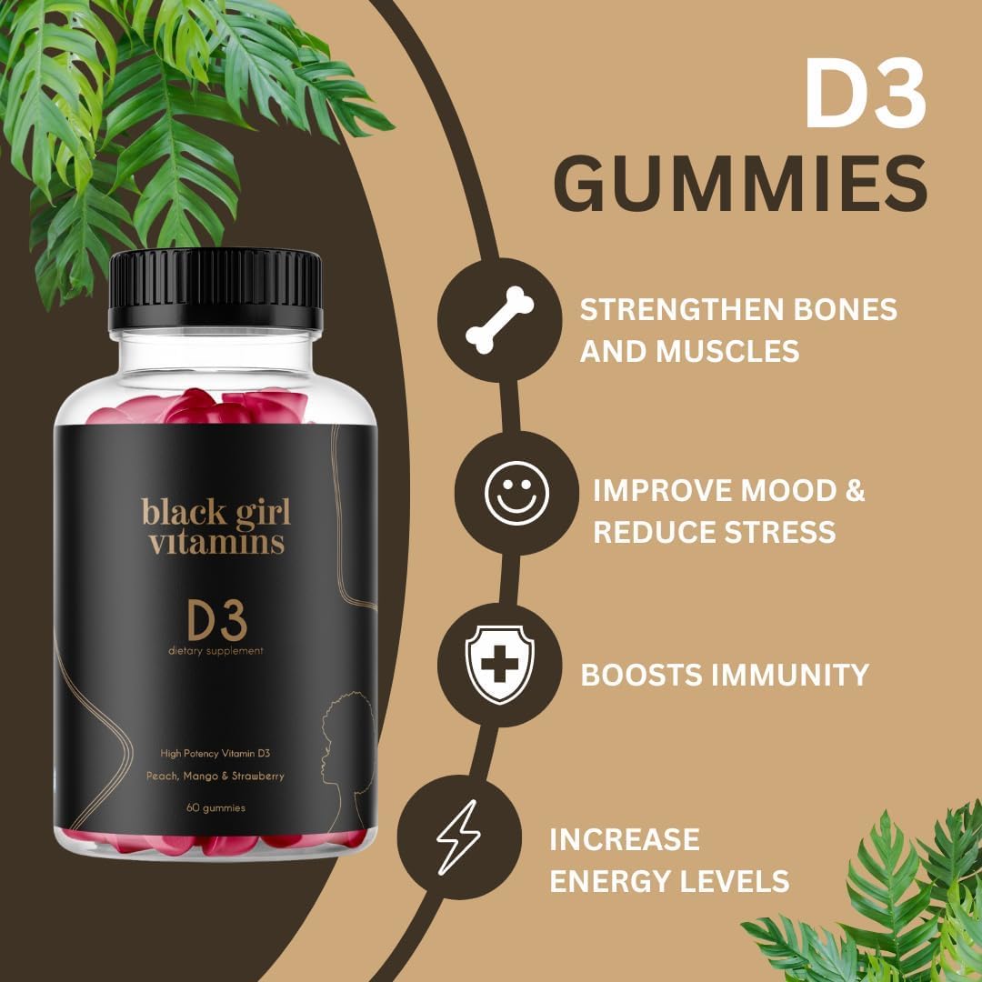 Black Girl Vitamins Look Good Feel Good Bundle – Hair Skin & Nails + Vitamin D3 2000IU + Once a Day Multivitamin