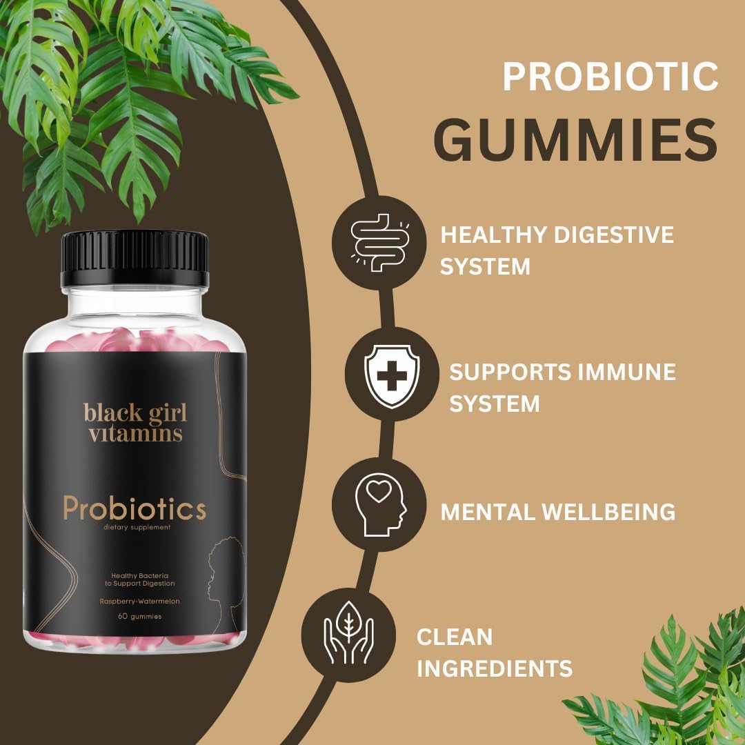 Black Girl Vitamins Complete Wellness Essentials – 30-Day Bundle with D3 Gummies, Probiotics, Hair-Skin-Nails & Sea Moss