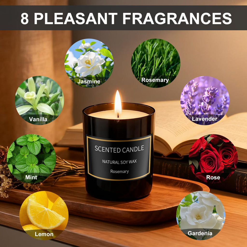 8 Pack Scented Candles Set for Men - Aromatherapy Soy Candles Gift Set