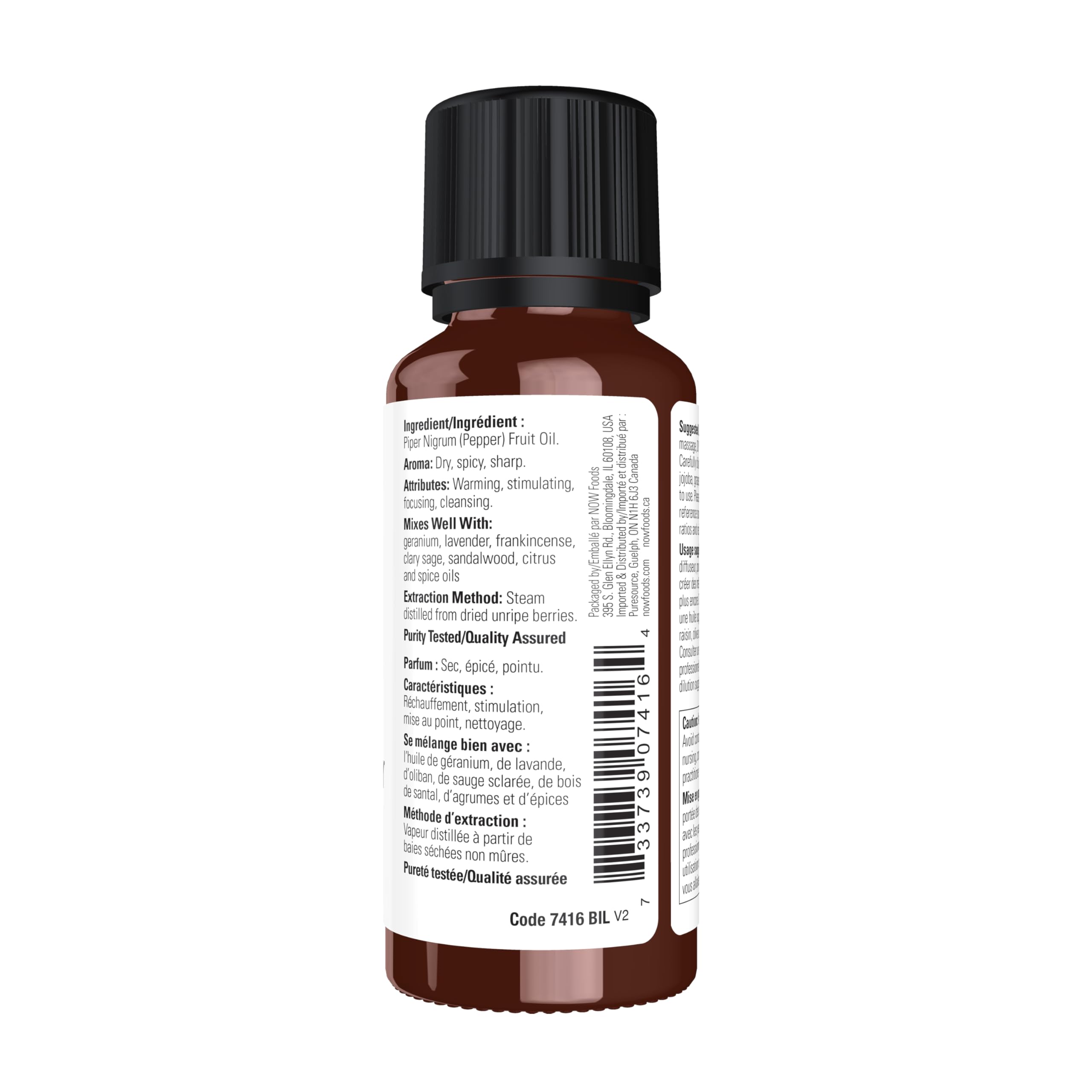 NOW Essential Oils Black Pepper Oil - 1 oz, Steam Distilled, 100% Pure