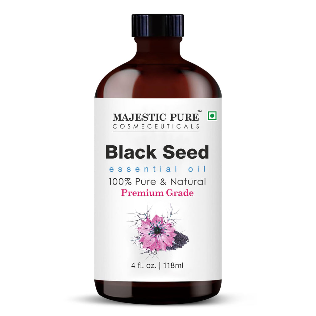 Majestic Pure Black Seed Oil - 4 oz, 100% Pure & Natural with Glass Dropper