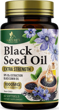 Black Seed Oil Softgels 1000mg – Nigella Sativa, Pure Black Cumin Oil, 60 Softgels | Non-GMO, USA Bottled
