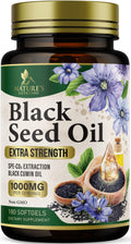 Black Seed Oil Softgels 1000mg | Nigella Sativa (Black Cumin) | Made in USA