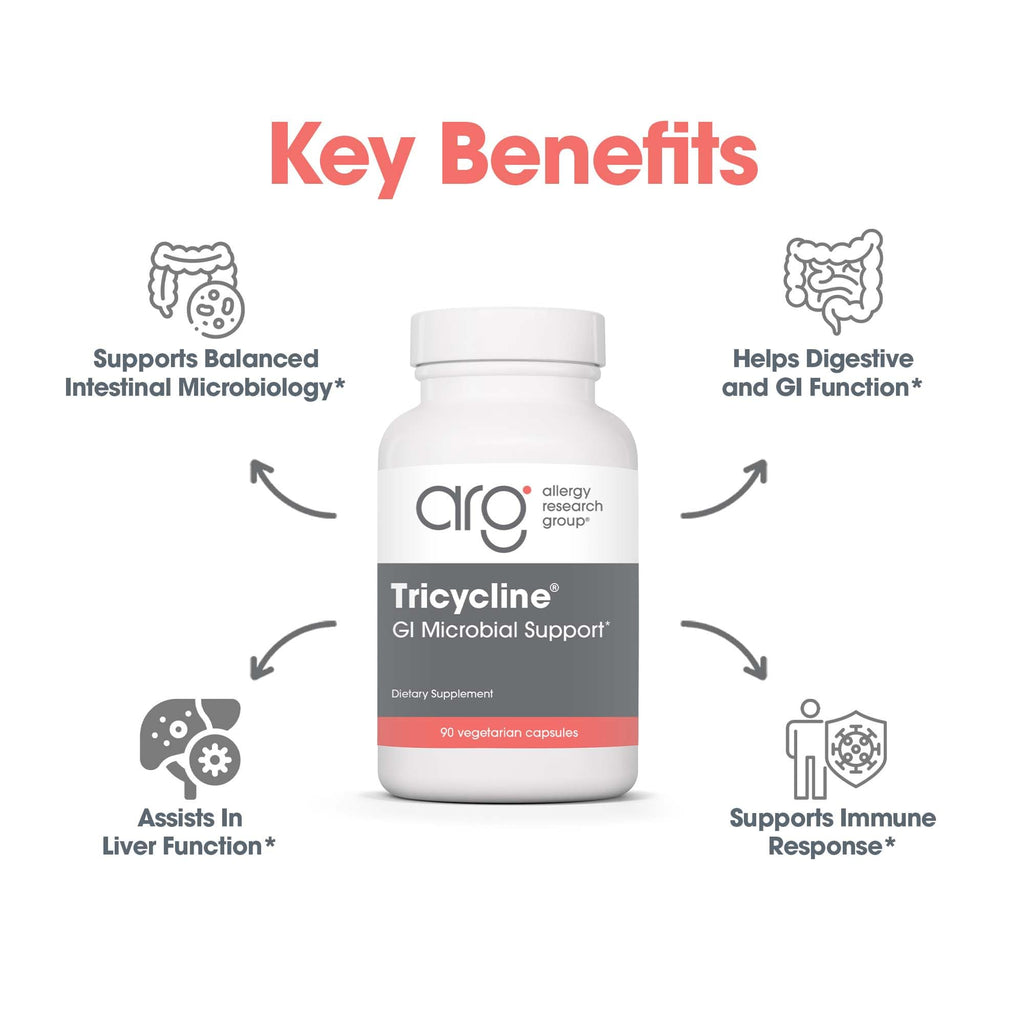 Tricycline GI Balancers – Allergy Research Group (90 Count) – Gluten Free & Vegetarian