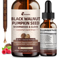 Black Walnut Wormwood Clove Cleanse Drops - 23-in-1 Gut Health Support (Raspberry, 2 oz)