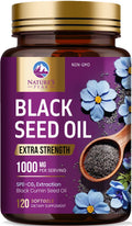 Black Seed Oil 1000mg - Premium Extra Strength Nigella Sativa Blackseed Oil - Black Seed Oil Skin, Digestive Health & Immune Support - Non-GMO Antioxidant, Gluten Free Supplement - 120 Softgels