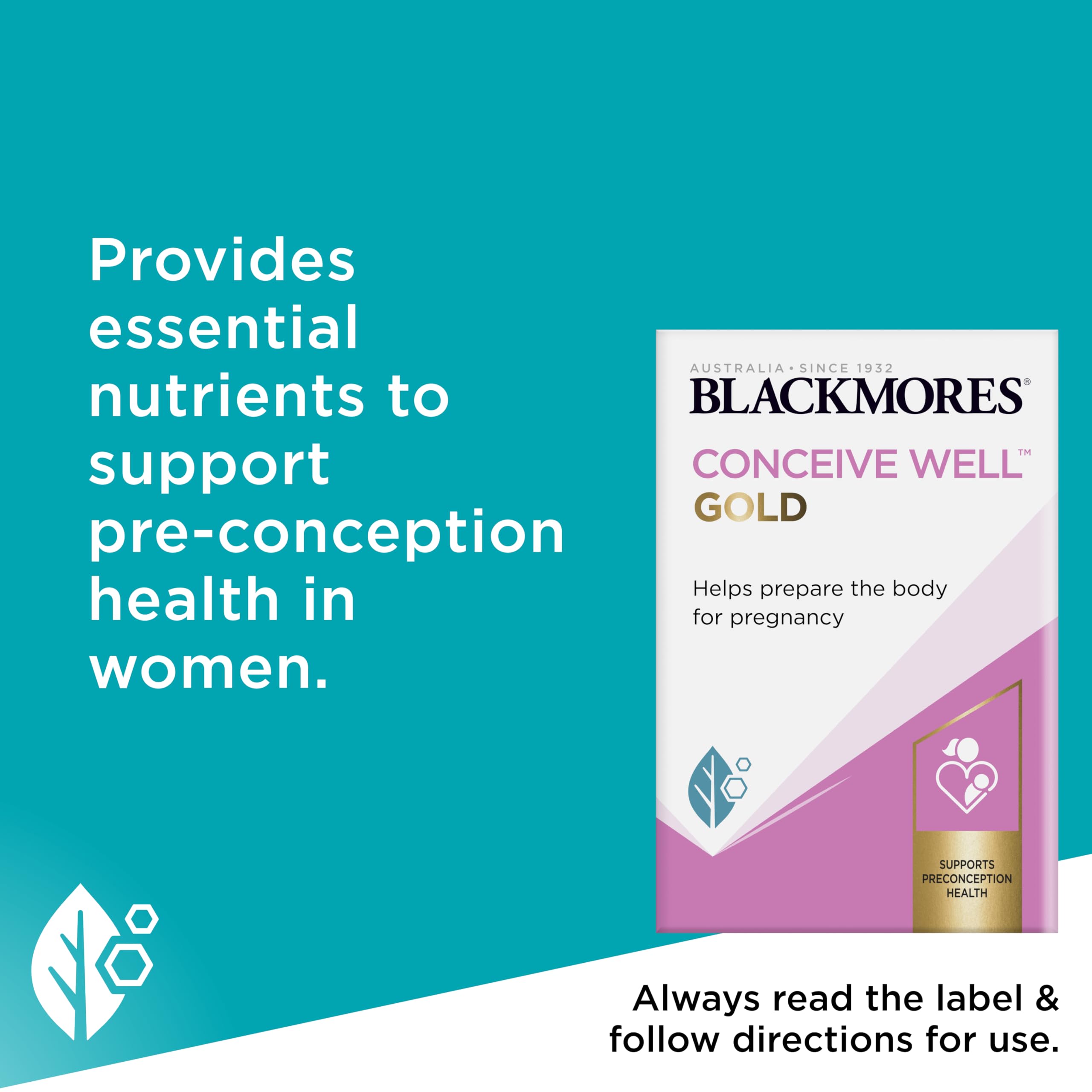 Blackmores Conceive Well Gold – 28 Tablets + 28 Capsules | Prenatal Vitamins