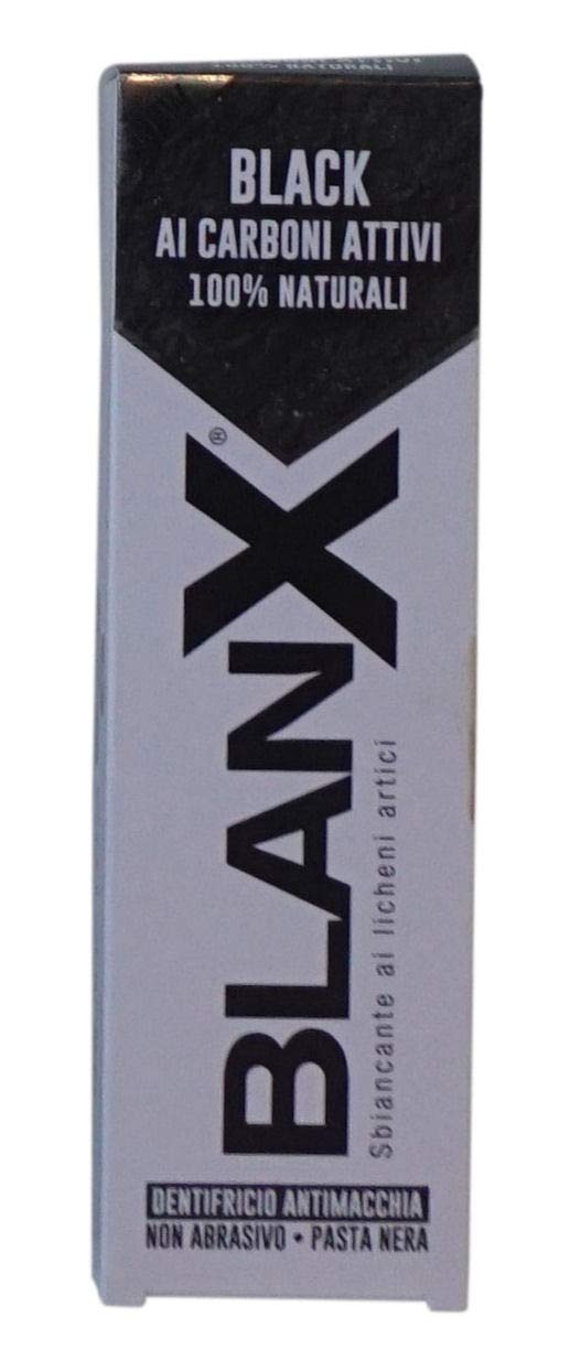 BlanX: "Black" Whitening Black Toothpaste - 2.54 Fluid Ounces (75ml) Tube (Pack of 2) [ Italian Import ]