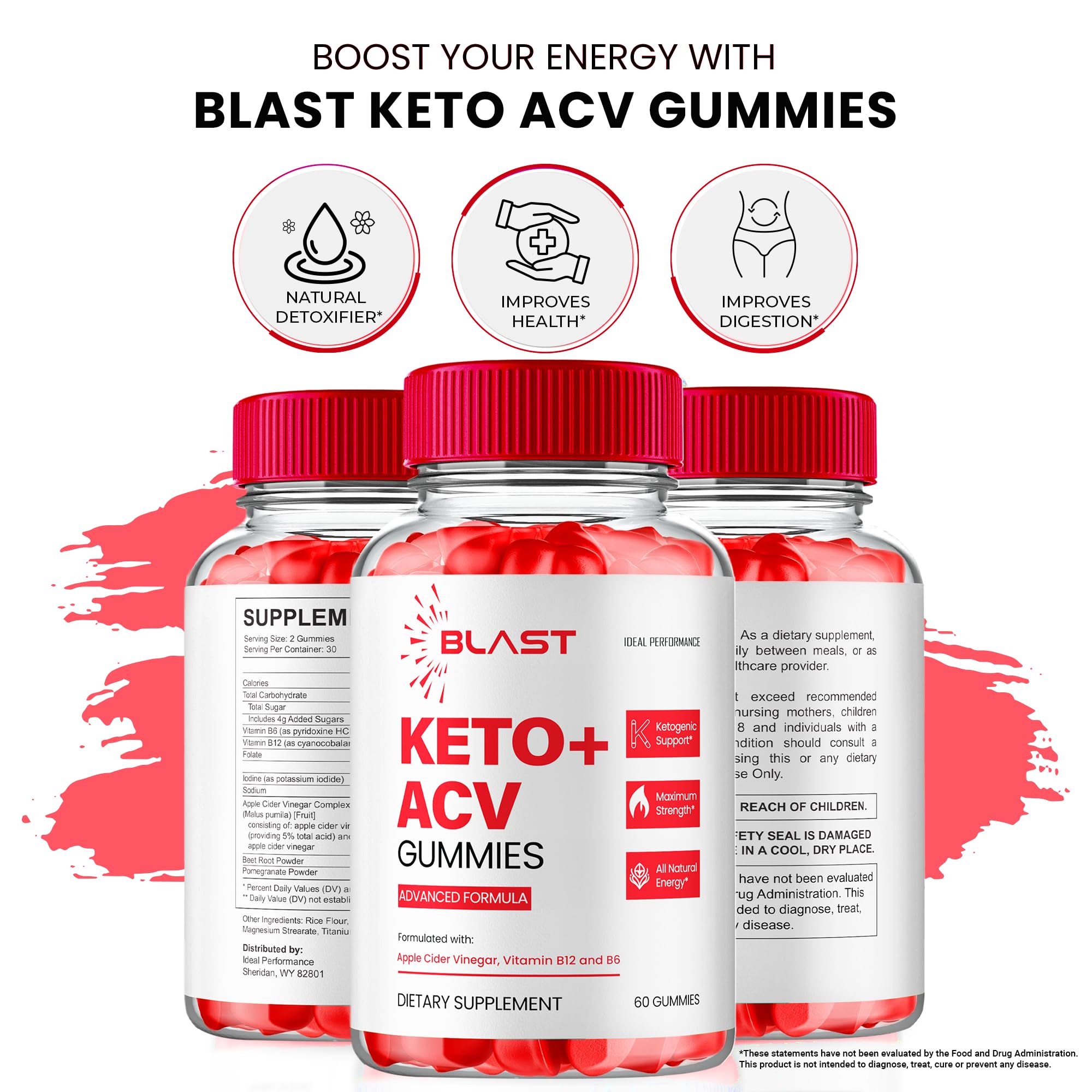 Blast Keto ACV Gummies | Keto Blast ACV Gummies - Maximum Strength Keto+ACV (5 Pack)