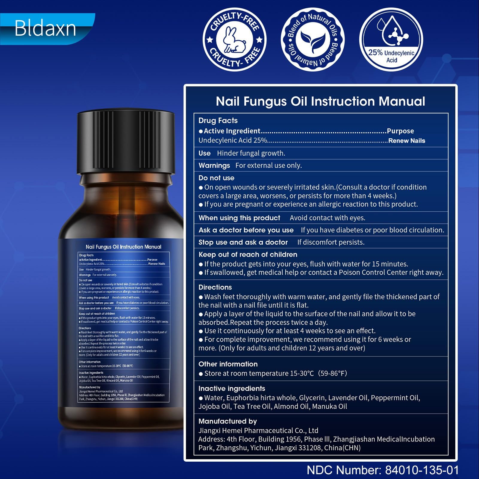 Bldaxn Toe Nail Fungus Renewal – Fast Acting 1 Pack for Thick, Discolored Nails