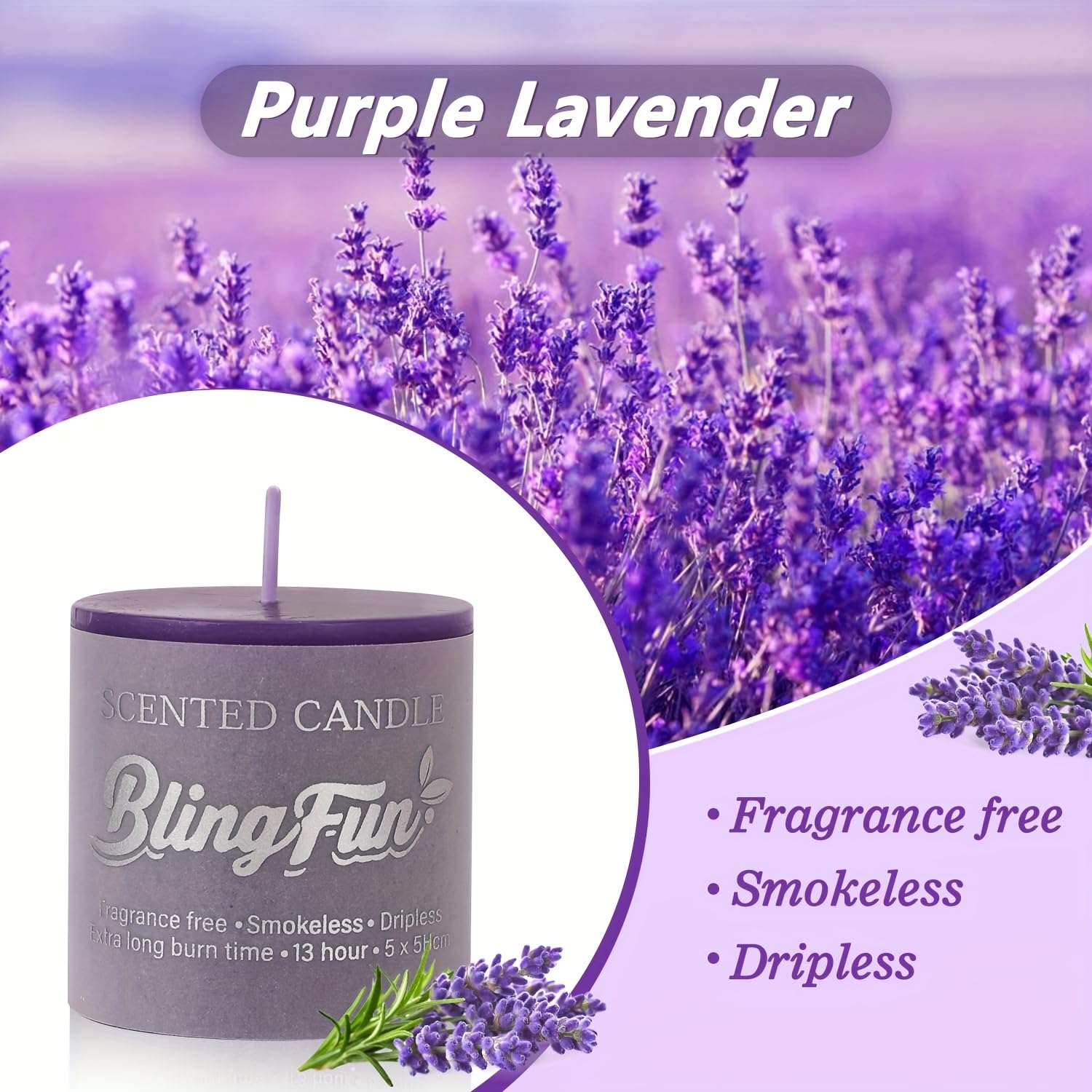 Blingfun 4-Piece Flower Scented Candle Gift Set | 3.2oz Natural Soy Wax, Long-Lasting Fragrance