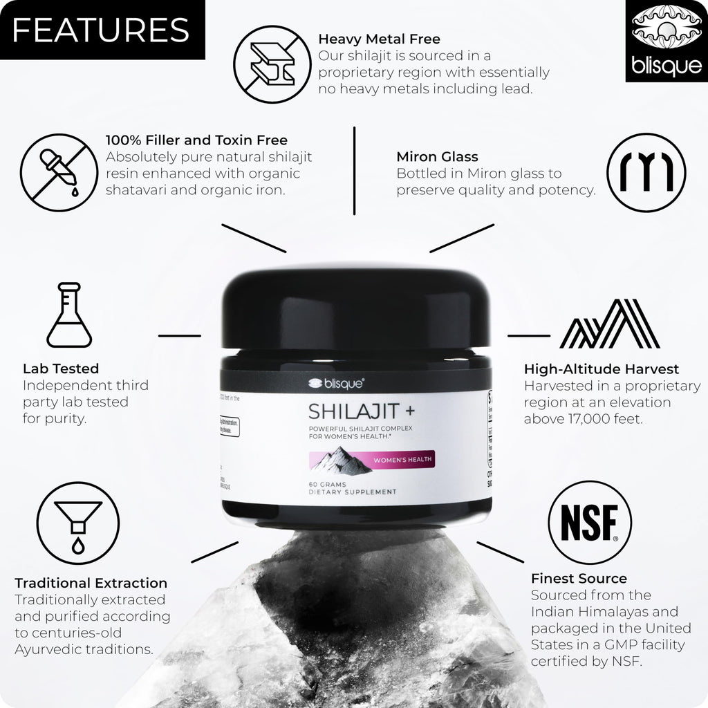 Blisque Shilajit Resin - Organic Himalayan Supplement for Women’s Health | 60g