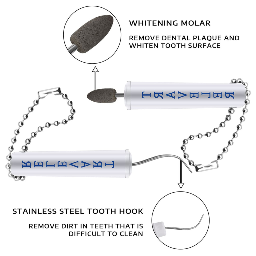 BLMHTWO 2 Pcs Metal Toothpick – Travel Dental Picks with Keychain & Stand Box