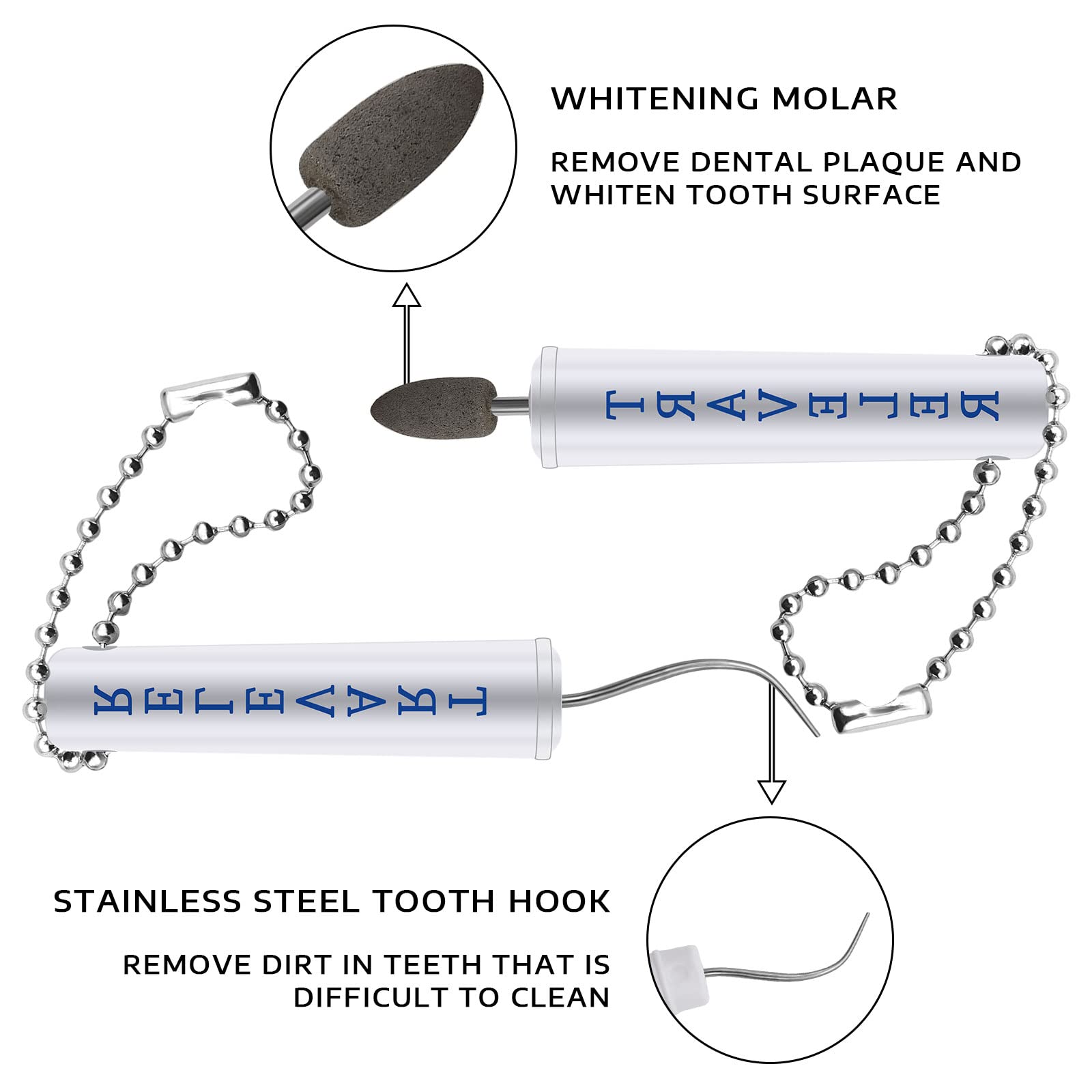 BLMHTWO 2 Pcs Metal Toothpick – Travel Dental Picks with Keychain & Stand Box