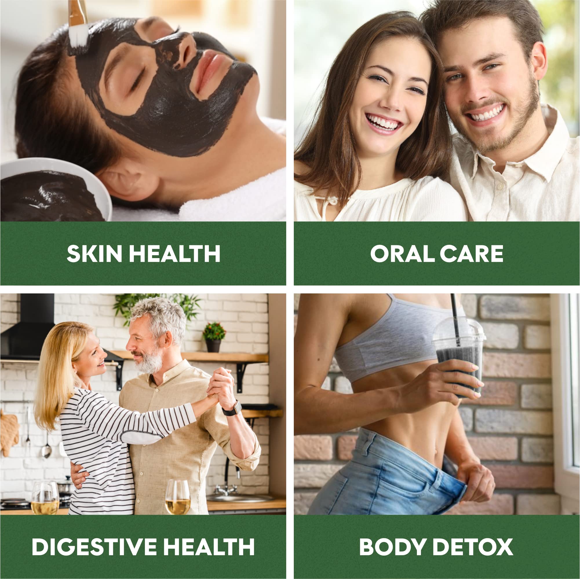 Pure Coconut Activated Charcoal Capsules - 180 Count | Teeth Whitening, Bloating & Cleansing