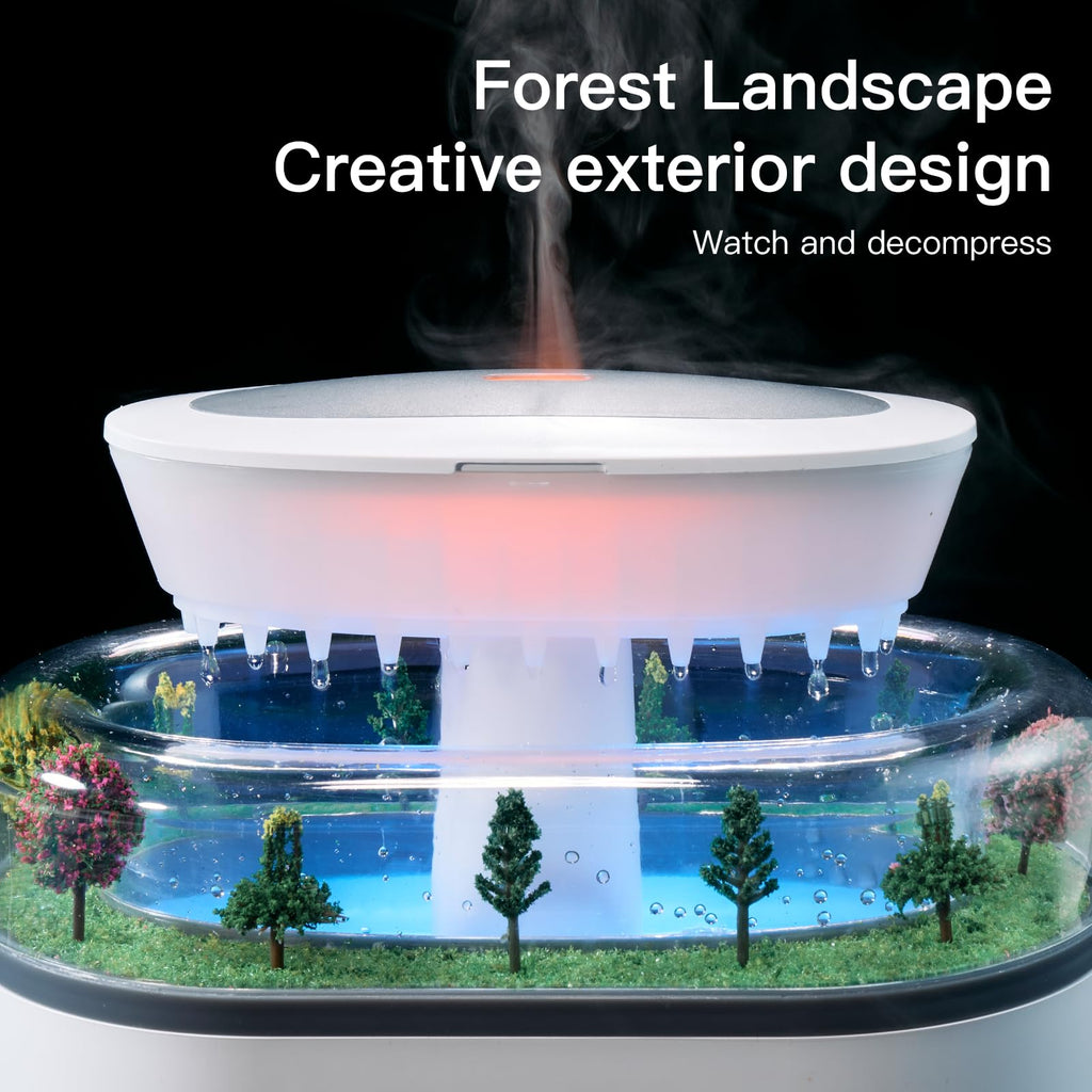 BLOIMP 250ML Essential Oil Diffuser – Rain Cloud Humidifier & Ultrasonic Drip Diffuser (White Grey)