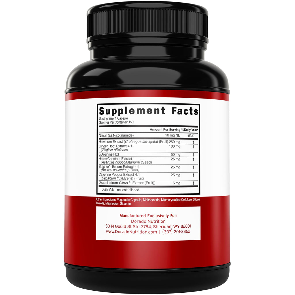 Blood Circulation Supplements with Diosmin & More – 150 Capsules | Vegan • Non-GMO • USA Made