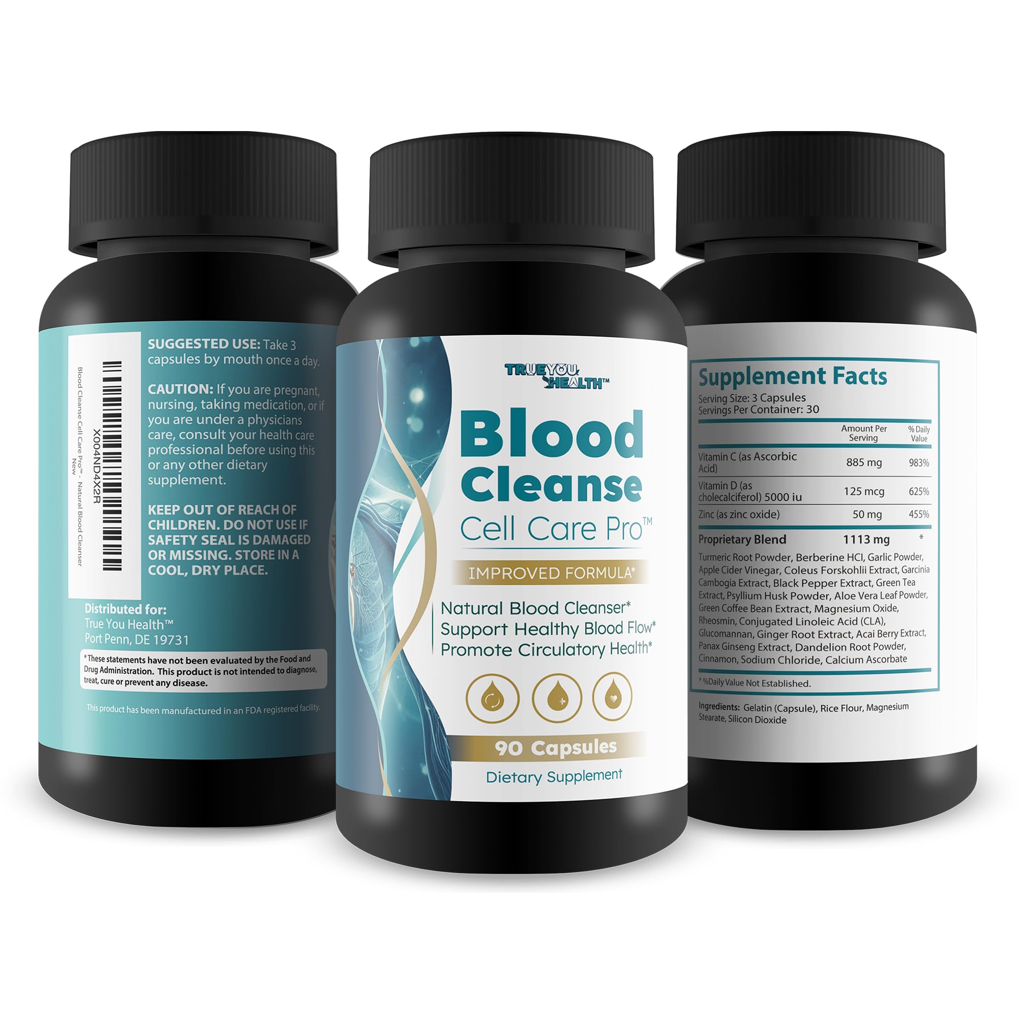 Blood Cleanse Cell Care Pro - Improved Formula | Best Blood Detox & Sugar Balance