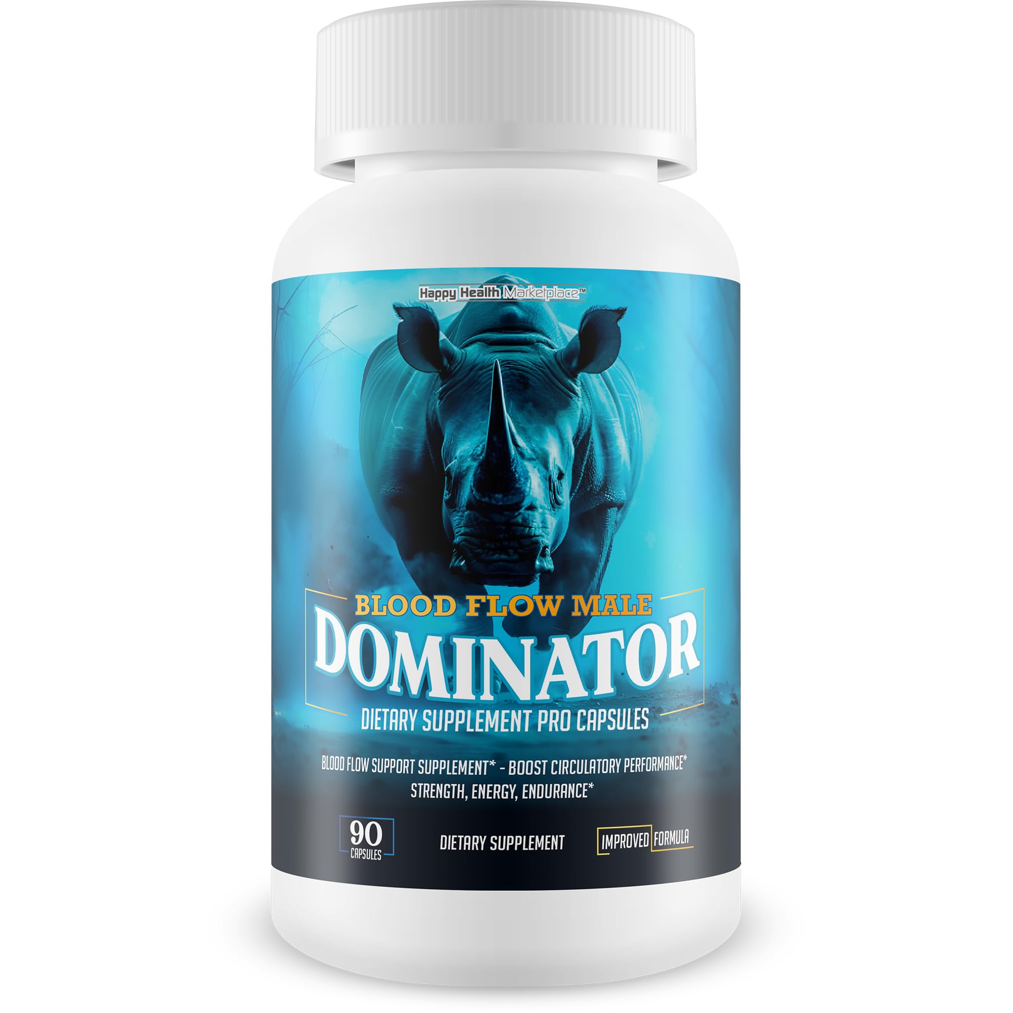 Blood Flow Male Dominator - Advanced Male Circulation & Nitric Oxide Booster | Rhino Supplements