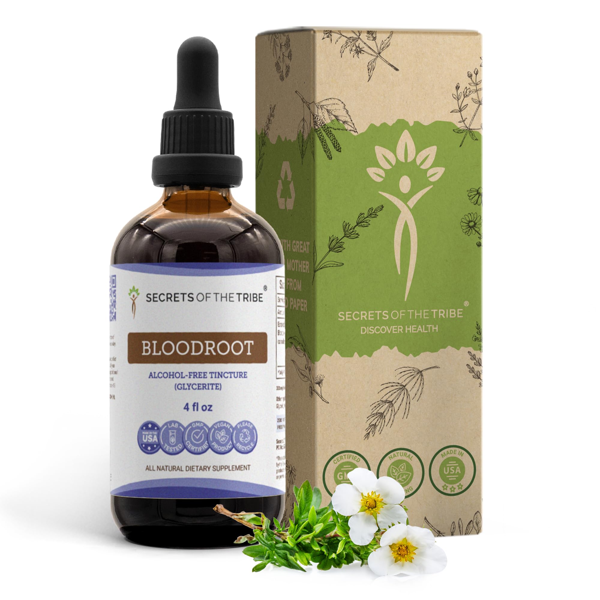 Secrets of the Tribe Bloodroot Alcohol-Free Tincture Extract – 4 fl oz