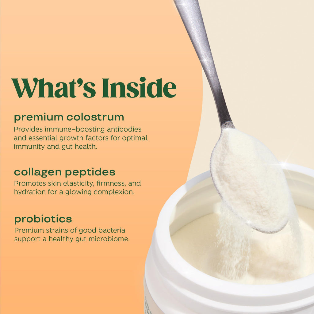 Bloom Nutrition Bovine Colostrum Powder – Orange Cream, 25 Servings