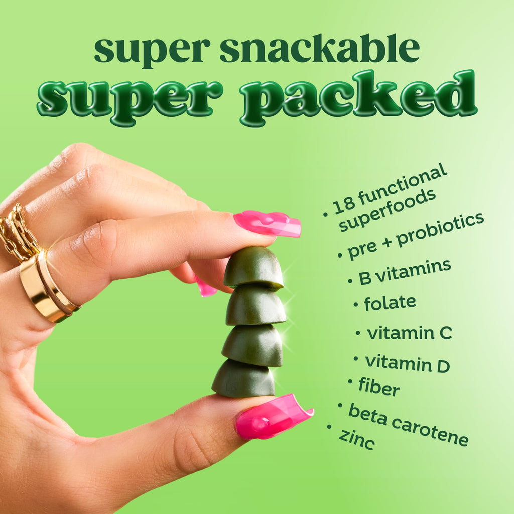 Bloom Super Greens Gummies - Strawberry Kiwi Digestive Support & Fiber