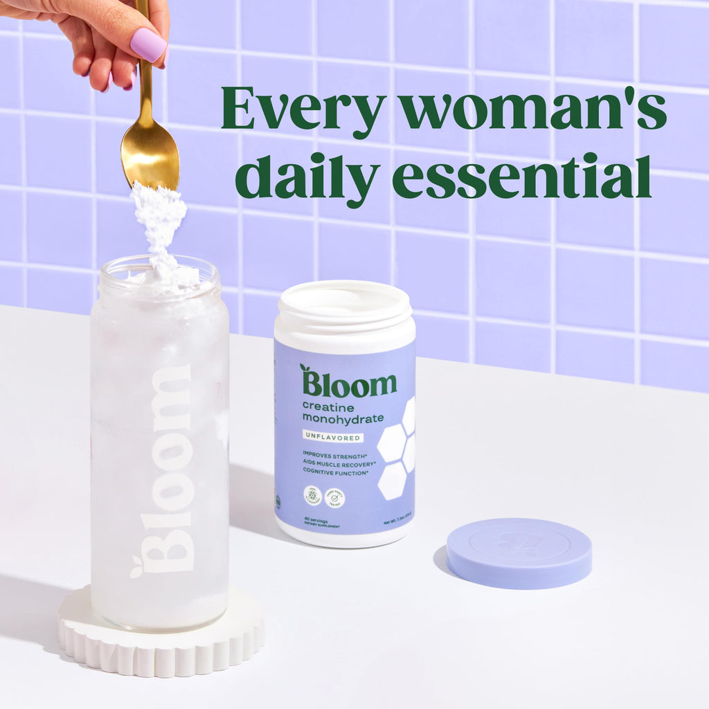 Bloom Nutrition Creatine Monohydrate Powder – 5g Micronized, Raspberry Lemon, Gluten Free