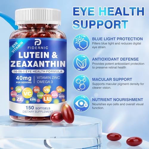 Lutein & Zeaxanthin Eye Vitamins - 40 mg Lutein, 8 mg Zeaxanthin | 150 Softgels