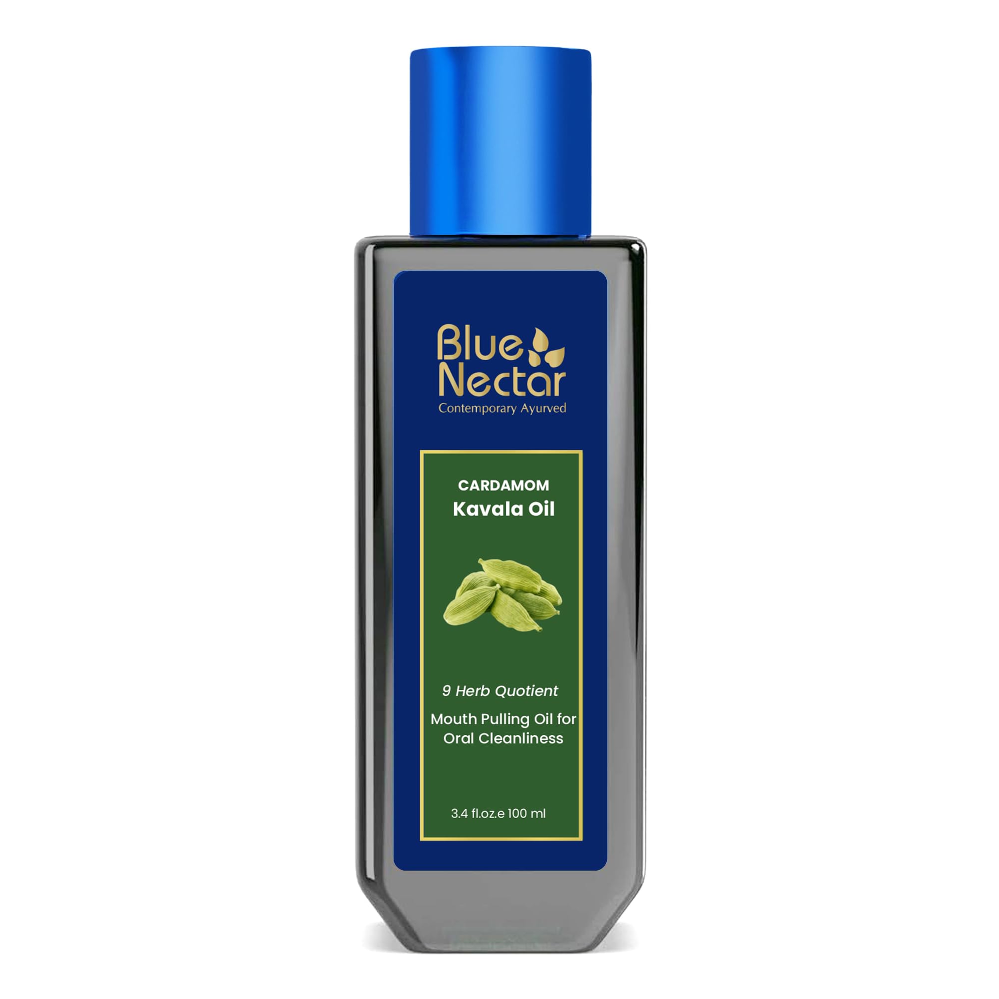 Blue Nectar Cardamom Mint Oil Pulling – Ayurvedic Mouthwash