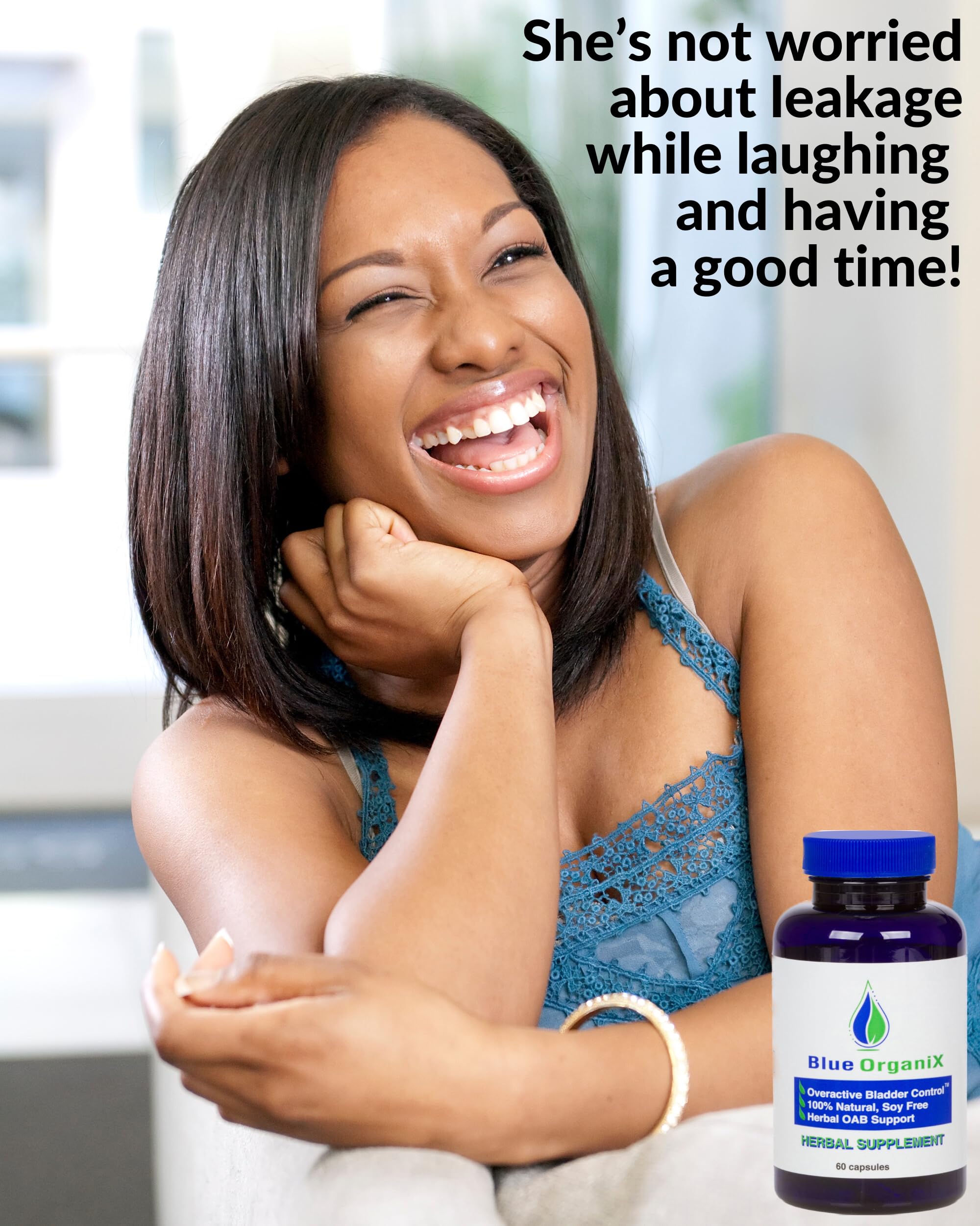 Blue Organix Overactive Bladder Control for Women and Men - 60 Vegetarian Capsules